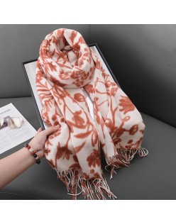 Autumn and winter imitation cashmere tassel floral scarf ladies fashion temperament shawl senior sense of female scarf wholesale