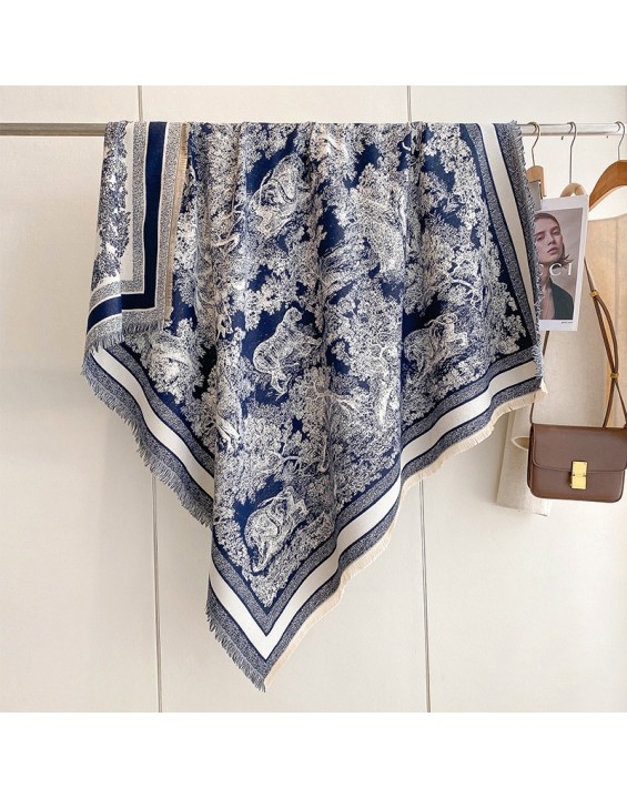 Autumn and winter new temperament high-end animal vacation wind warm scarf fashionable versatile large square scarf shawl