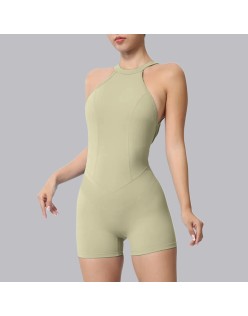 New tight sports quick dry jumpsuit peach butt outdoor running fitness jumpsuit backless one-piece yoga clothing