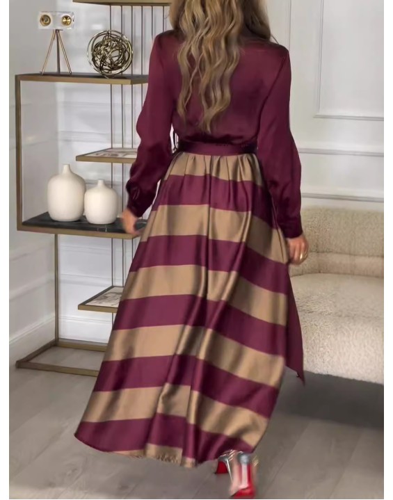 Autumn and winter new Europe and the United States trend of fashion long-sleeved ladies shirt dress suit