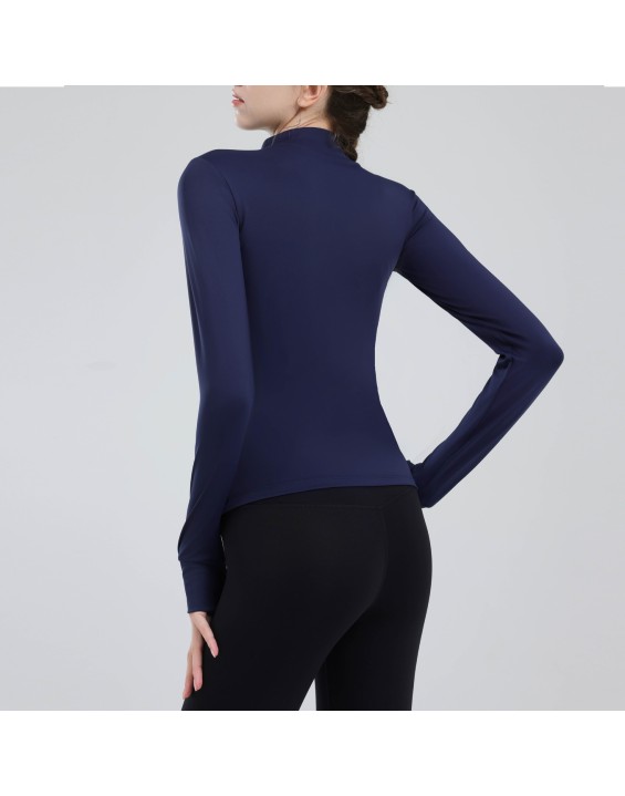 Padded half-zipper yoga clothing women long-sleeved outer wear outdoor morning running sports tops training fitness clothing winter new
