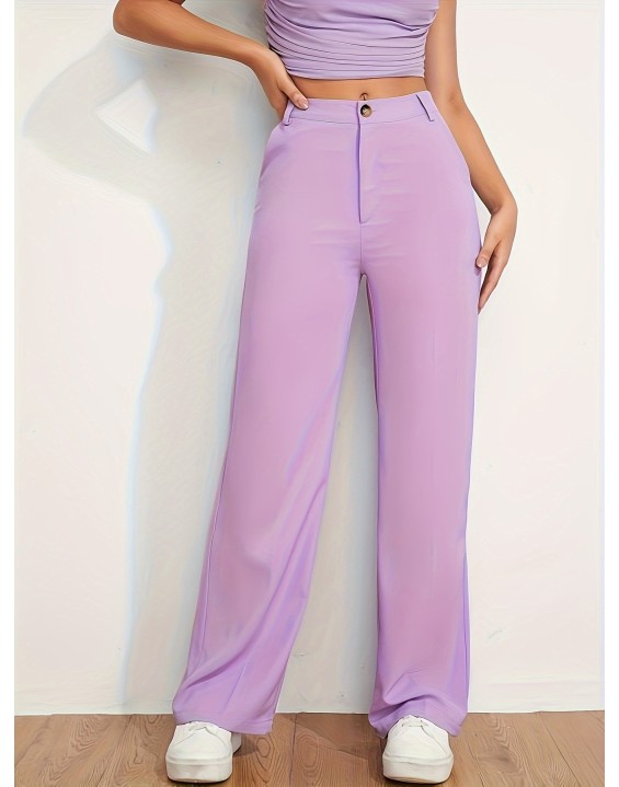 New spring, autumn and summer female solid color high waist draping comfortable casual Slim through