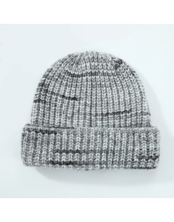 Wool knit cap women's versatile warm fall and winter gradient flap wool cap cold cap