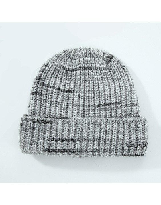 Wool knit cap women's versatile warm fall and winter gradient flap wool cap cold cap