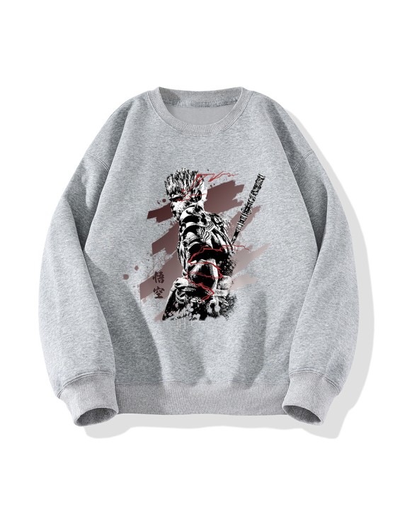 [Hot Sale]Wukong Monkey King China-Chic round neck pullover sweater men's and women's long sleeved blouses