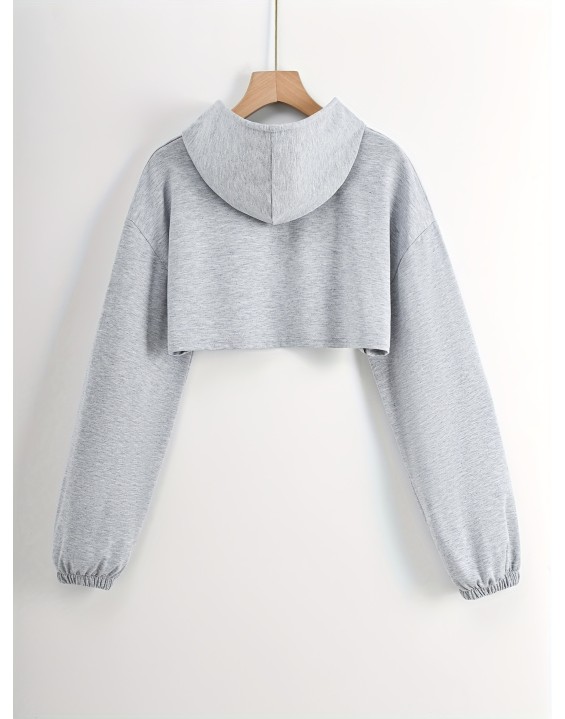 [Special Offers] Thin hooded short sleeved jacket with exposed belly button, sports hoodie