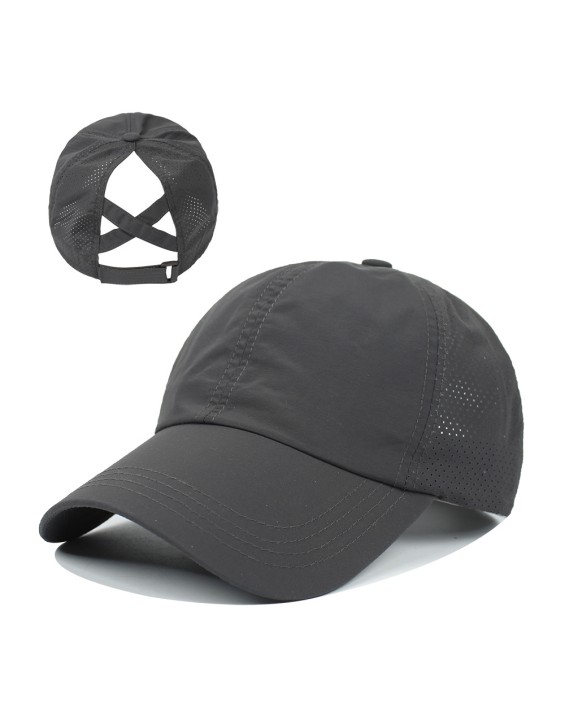 Baseball cap women new outdoor sports ponytail baseball cap breathable mesh