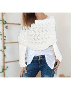 [Special Offers] Autumn and winter Meilun shawl knitted with a high-end feel, hollowed out and elongated double sleeves, draped over women's shoulders
