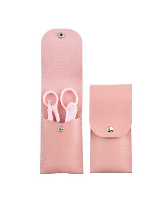 Three-piece portable folding safety eyebrow comb scissors bevel beauty tool eyebrow trimmer eyebrow clip set