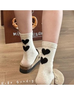 Autumn and winter cartoon flocking socks cute college style
