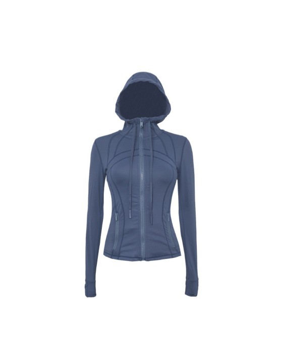 Autumn/Winter Yoga Suit Women's Hooded Jacket Sports Quick Drying Coat Slim Fit Long sleeved Sports Suit Top Equipment Fitness Suit