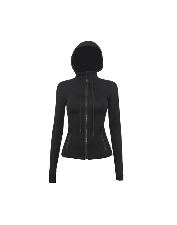 Autumn/Winter Yoga Suit Women's Hooded Jacket Sports Quick Drying Coat Slim Fit Long sleeved Sports Suit Top Equipment Fitness Suit