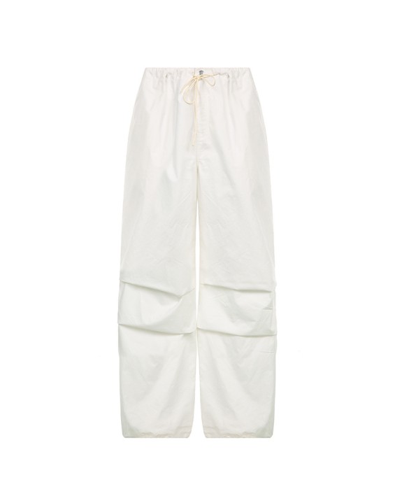 New European and American Spicy Girl Workwear Elastic Strap Drawstring Fashion Low Waist Wide Leg Casual Pants