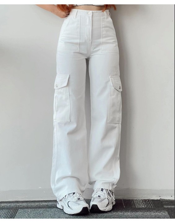 2024 new versatile casual pants mid-waist three-dimensional pockets pants waisted workers Dress Pants