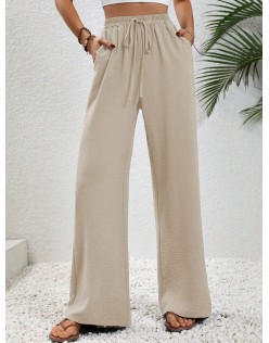 2024 Women's Autumn New Loose Versatile Solid Color Drag Floor Wide Leg Pants Casual Pants