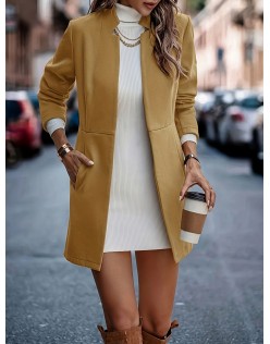 Women's elegant and simple commuting in autumn and winter thickened long-sleeved double-sided tweed coat woman