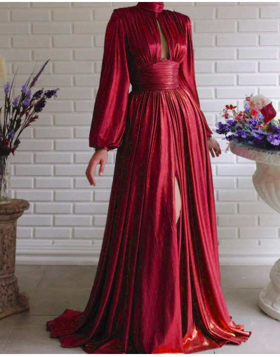 New 2024 spring and summer fashion color waist hanging neck swinging sexy avocado green dress long skirt.