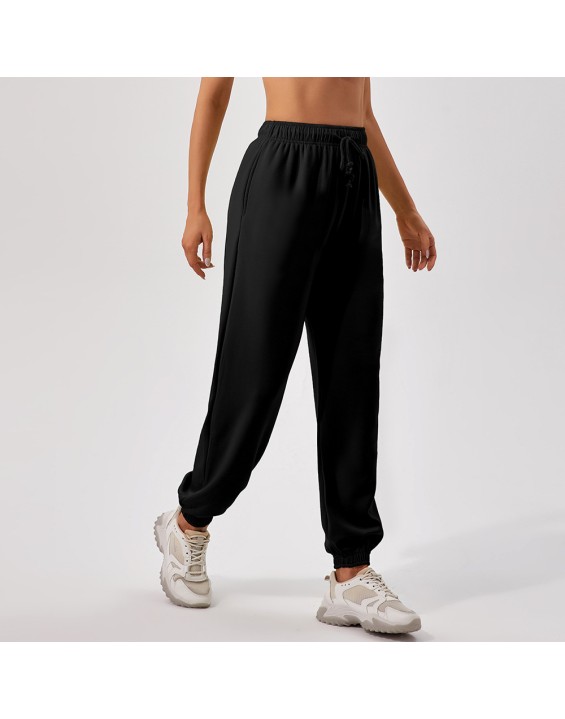 Autumn and winter high-waisted sweatpants women loose straight leg sports pants casual running with all out girt leg pants women