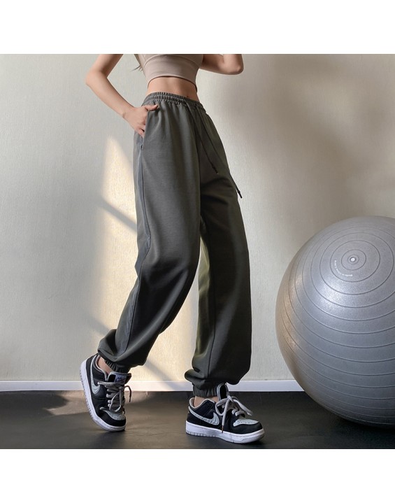 Loose sweatpants new running training closed leg yoga pants high waist show thin tide