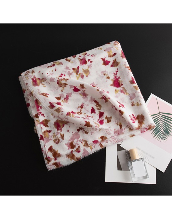 Printed imitated cashmere scarf women elegant fashion with cold warm neck collar