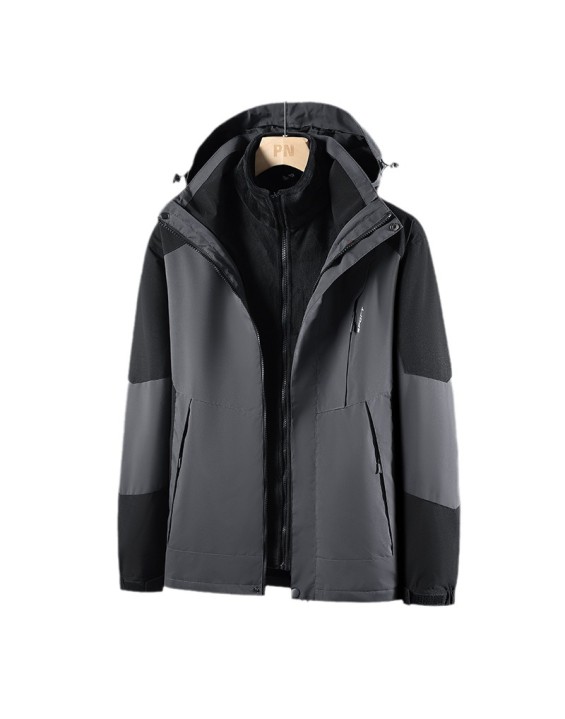 Autumn and winter models outdoor 3-in-1 punching jacket removable women's waterproof windbreaker jacket thickened fleece