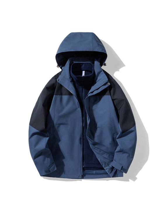 Punching jacket women's outdoor mountaineering clothing 3-in-1 jacket removable liner windproof waterproof jacket
