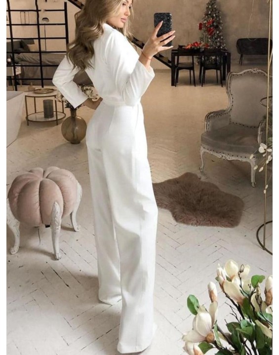 Long Dress New Chinese jumpsuit Slant waist temperament Commuter jumpsuit