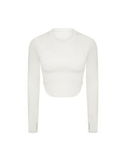 Yoga clothes new sexy side seam split naked sense of fitness long sleeve T wear casual running sports top women