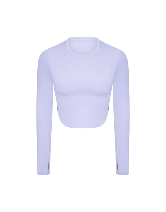 Yoga clothes new sexy side seam split naked sense of fitness long sleeve T wear casual running sports top women