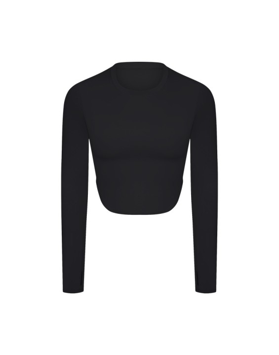 Yoga clothes new sexy side seam split naked sense of fitness long sleeve T wear casual running sports top women